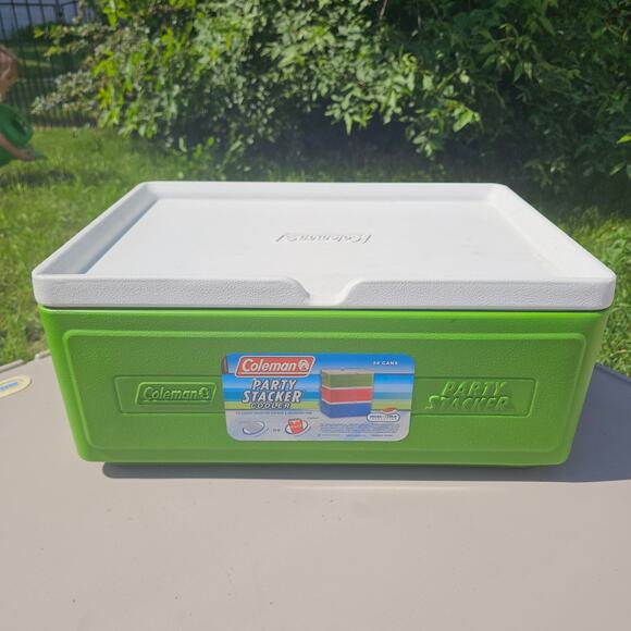 Vintage Green Coleman Party Stacker Cooler 24-Can Model 6225 USA Stackable 0425 - Picture 1 of 2